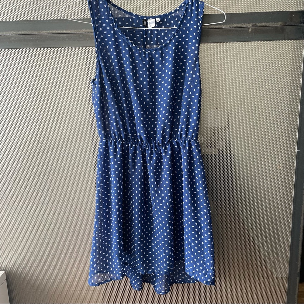 Blue polka dot dress